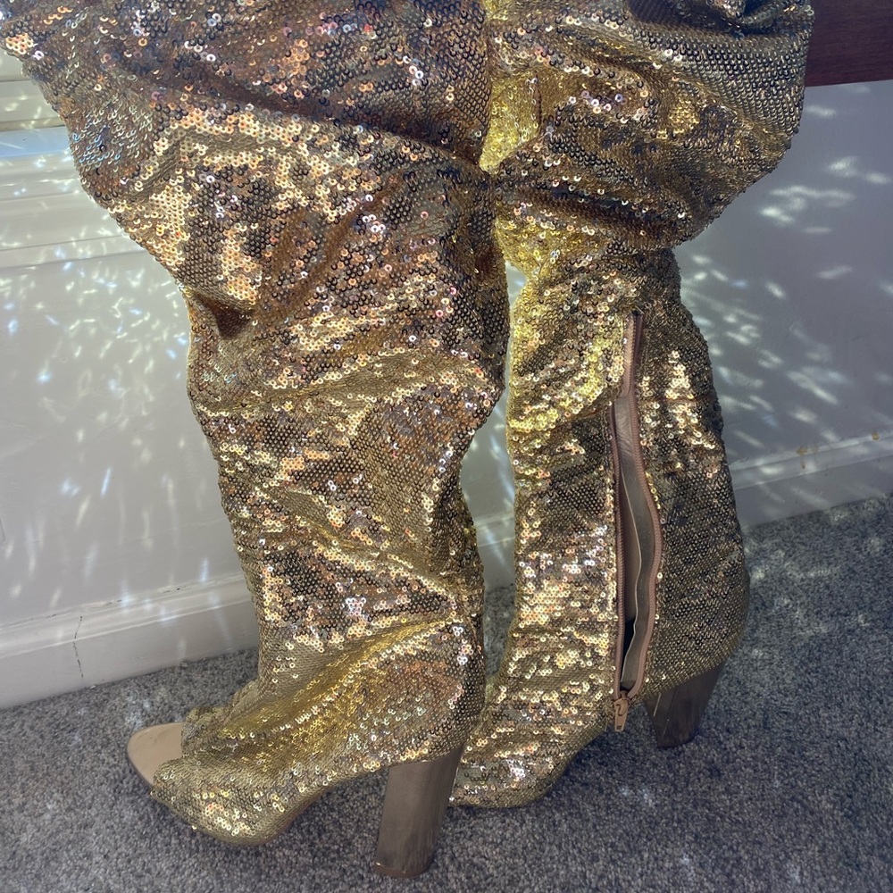 Sequence glittery open toed boots no filter that’s the sunlight